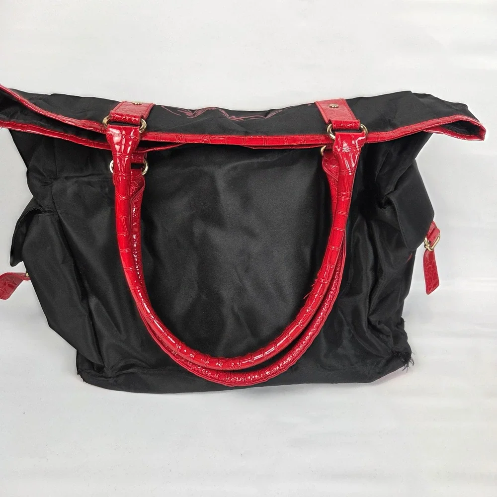 Ed Hardy Christian Audigier Tote Bag Vintage Black Red Croc Tattoo Graphic Y2K